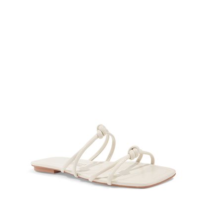 Rasteira Verniz Glossy Bico Quadrado Off White