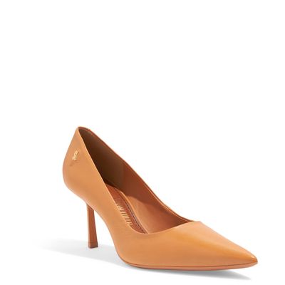 Scarpin Couro Pelica Soft  Caramelo Salto Médio