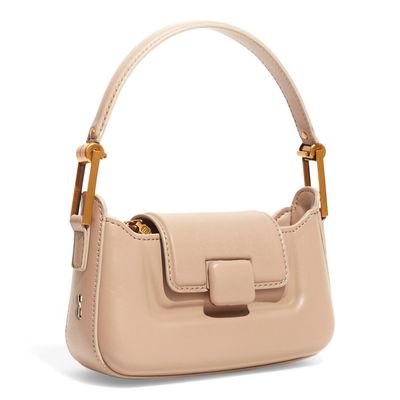Bolsa Com Caixa Material Soft Bege Duas Alças