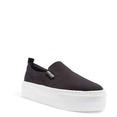 Tênis Slip On Lona Flatform Preto