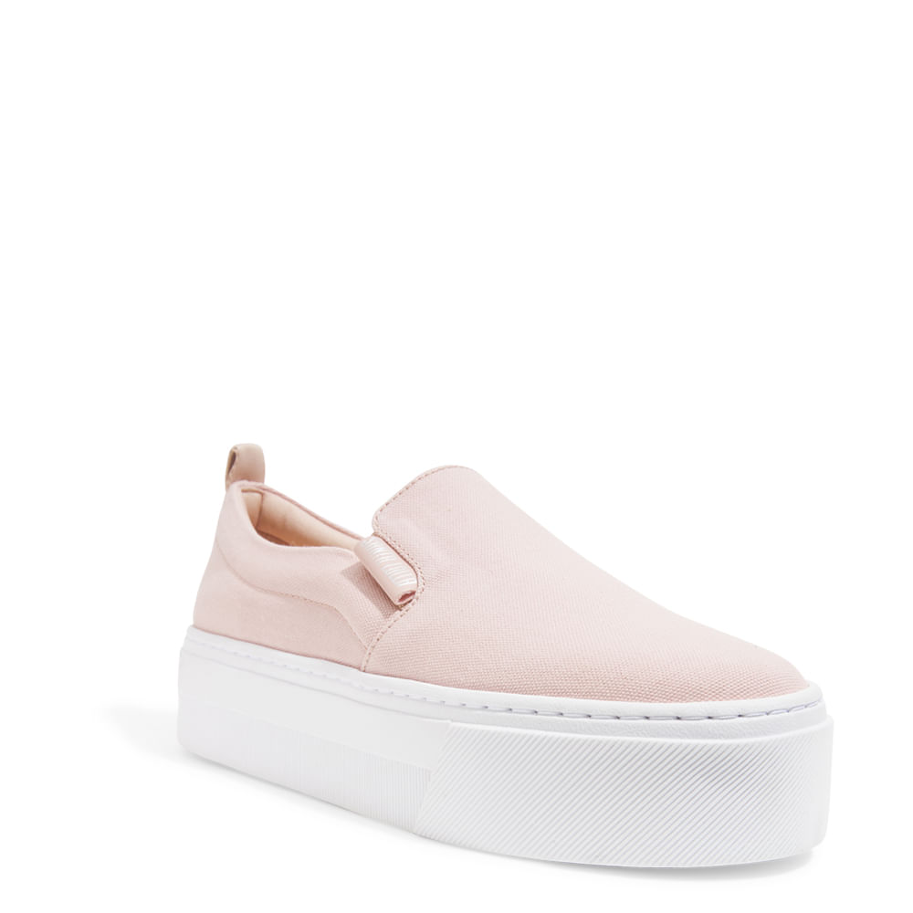 Tênis Slip On Lona Flatform Rosa - Santa Lolla Tênis Slip On Lona Flatform Rosa - Santa Lolla