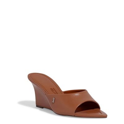 Mule Couro Pelica Bico Fino Marrom
