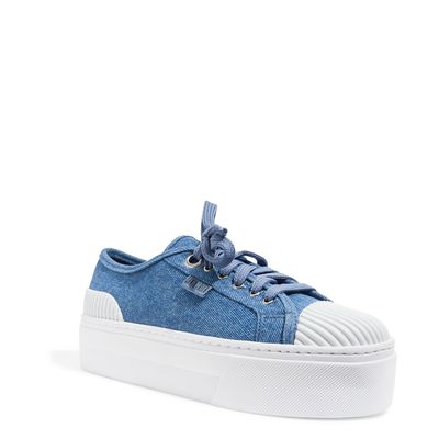 Tênis Plataforma Jeans  Azul