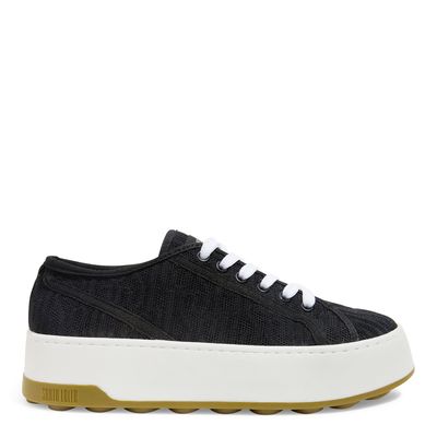 Tenis Knit Flatform Preto Amarração