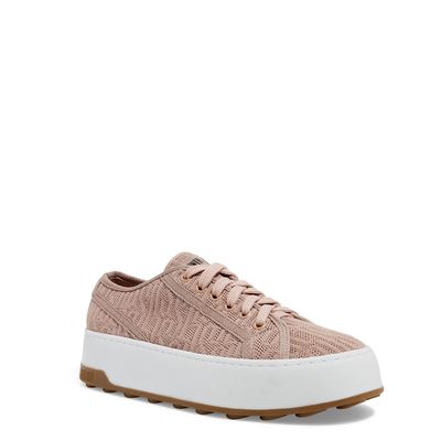 Tenis Knit Flatform Rosê Amarração