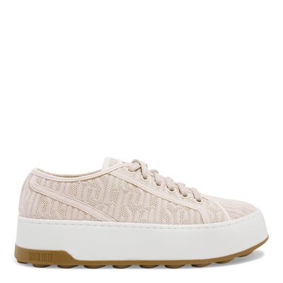 Tenis Knit Flatform Bege Amarração