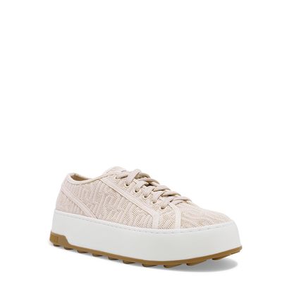 Tenis Knit Flatform Bege Amarração