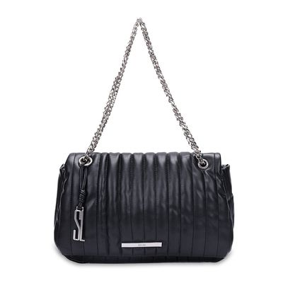 Bolsa Grande Preta Matelassê Soft Alça Corrente