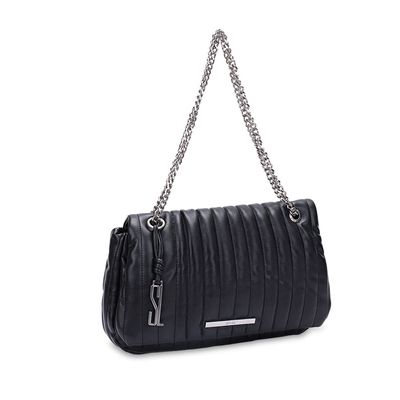 Bolsa Grande Preta Matelassê Soft Alça Corrente