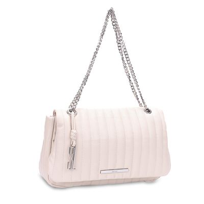 Bolsa Grande Off White Matelassê Soft Alça Corrente