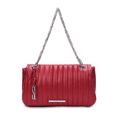Bolsa Grande Vermelho Cherry Matelassê Soft Alça Corrente