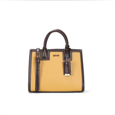 Bolsa Quadrada Floater Amarela Pespontos Transversal