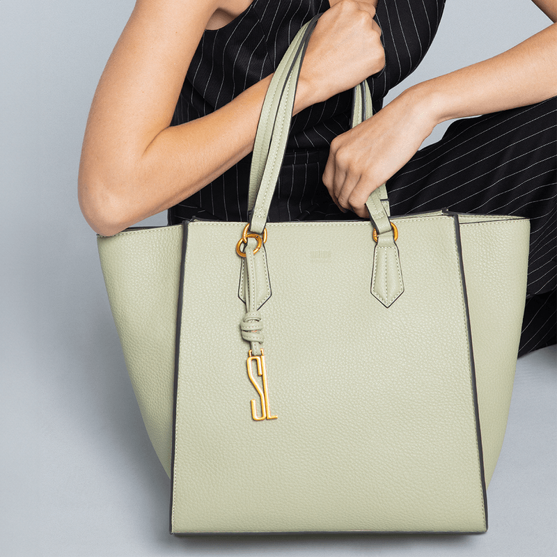 Bolsa Shopper Verde Sage Floater Estruturada Alça De Ombro