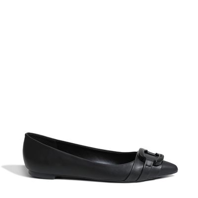 Sapatilha Napa Santorine Preta Bico Fino