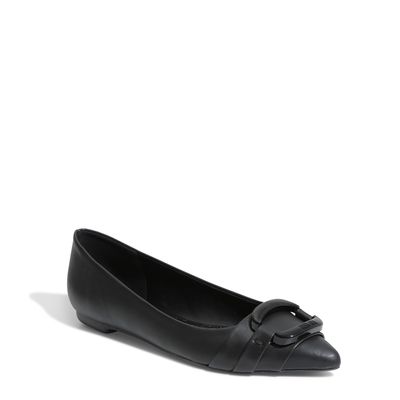 Sapatilha Napa Santorine Preta Bico Fino