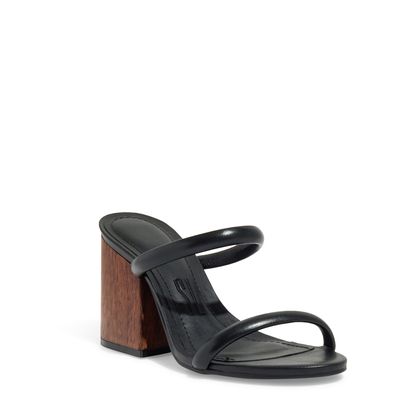 Mule Preto Couro Nobre Salto Grosso