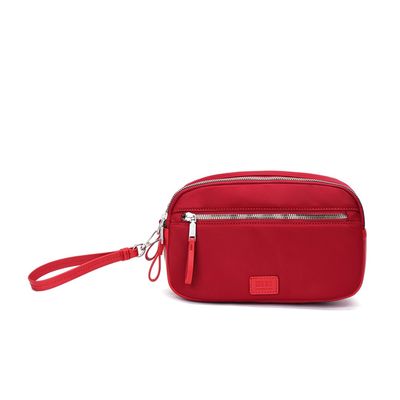 Necessaire Vermelho Cherry Nylon Alça De Mão