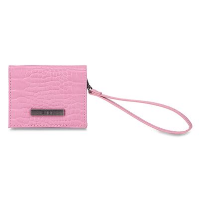 Carteira Croco Rosa Alça de Mão