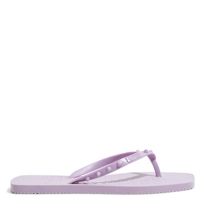 Chinelo Flip Flop Borracha Bico Quadrado Lilás