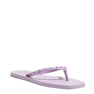 Chinelo Flip Flop Borracha Bico Quadrado Lilás