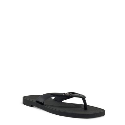 Chinelo Flip Flop Flat Borracha Bico Quadrado Preto