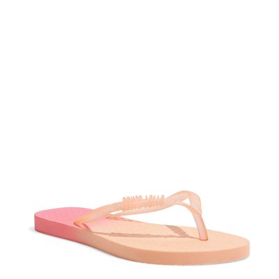 Chinelo Flip Flop Bicolor Laranja e Rosa