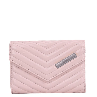 Bolsa Carteira Matelassê Rose Verniz Alça Corrente