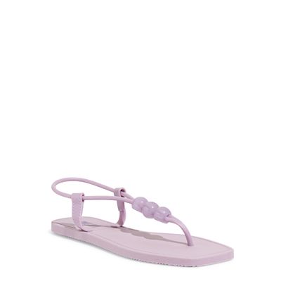 Rasteira Flat Borracha Tiras Finas Lilás