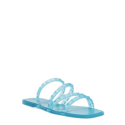 Rasteira Tiras Finas Borracha Azul