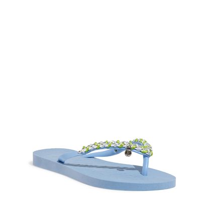 Chinelo Flip Flop Borracha Corrente Colorida Azul Bebê