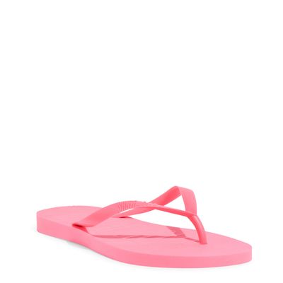 Chinelo Flip Flop Borracha Bico Redondo Rosa