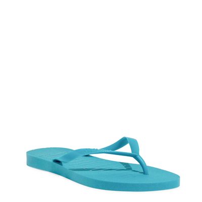 Chinelo Flip Flop Borracha Bico Redondo Azul