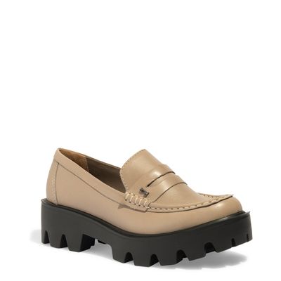Mocassim Couro Nobre Soft Tratorado Bege