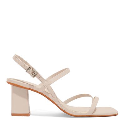 Sandália Napa Santorine Off White Salto Grosso