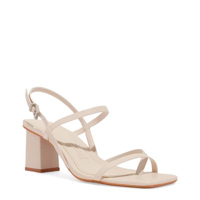 Sandália Napa Santorine Off White Salto Grosso