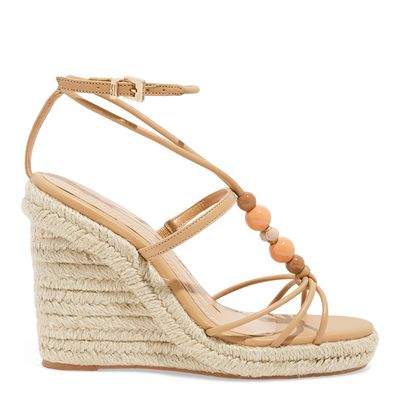 Sandália Espadrille Napa Soft Palha Salto Alto Bege