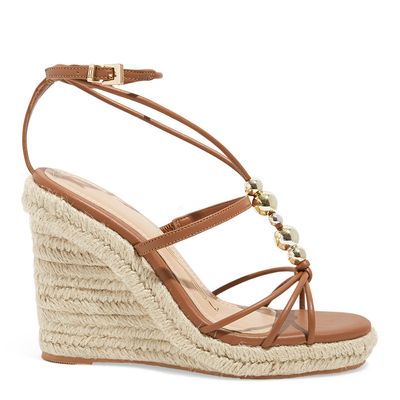 Sandália Espadrille Napa Soft Salto Alto Caramelo
