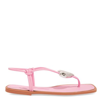 Rasteira Napa Soft Rosa Balé Bico Quadrado