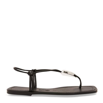 Rasteira Napa Soft Preta Bico Quadrado