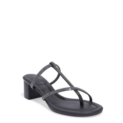 Mule Preto Napa Soft Salto Médio TirasBrilho