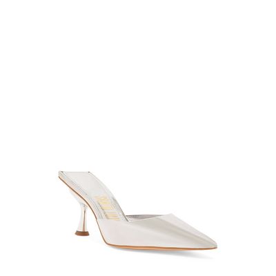Scarpin Mule Specchio Bico Fino Prata