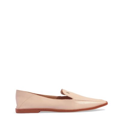 Mocassim Couro Nobre Soft Off White Bico Quadrado