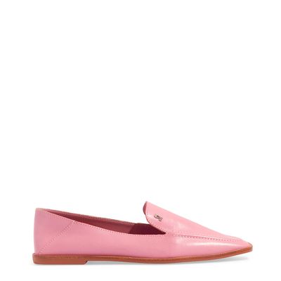 Mocassim Couro Nobre Soft Rosa Cotton Bico Quadrado