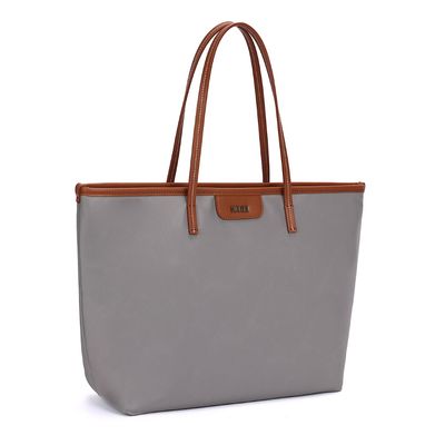 Bolsa Shopper Universitária Nylon Cinza Light