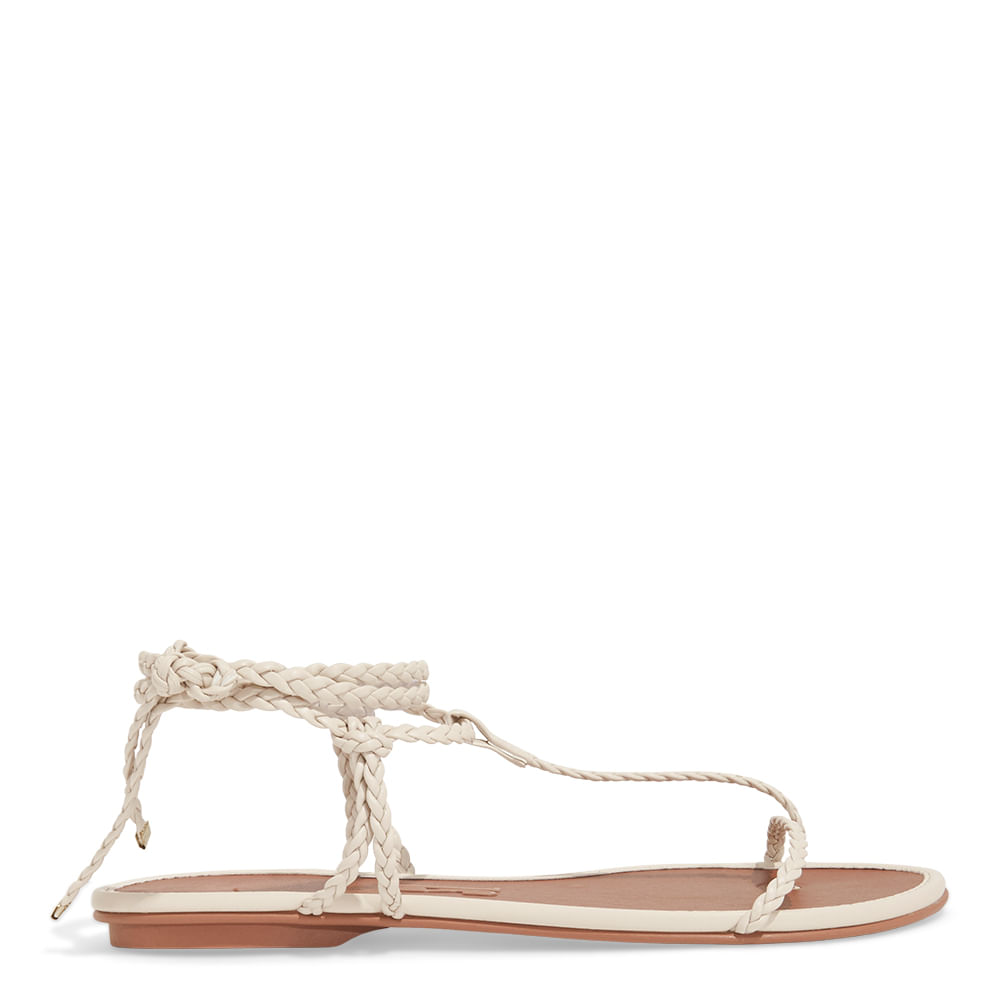 Rasteira Couro Nobre Soft Off White - Santa Lolla