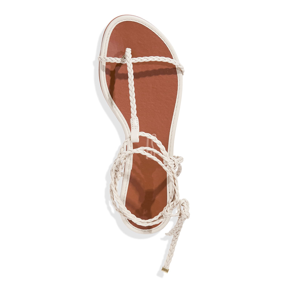Rasteira Couro Nobre Soft Off White - Santa Lolla