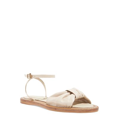 Rasteira Couro Off White Laço