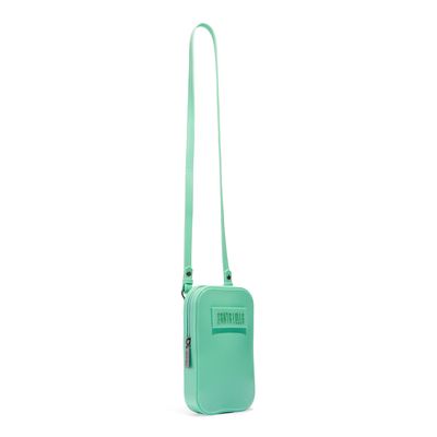 Bolsa Porta Celular Borracha Verde Alça Transversal
