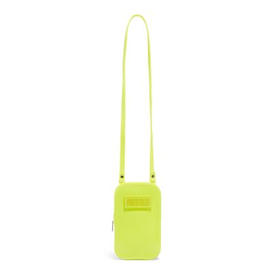 Bolsa Porta Celular Borracha Amarelo Lime Fluor Alça Transversal