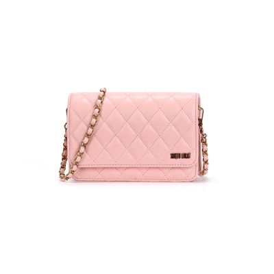 Bolsa Matelassê Rosa Alça Transversal